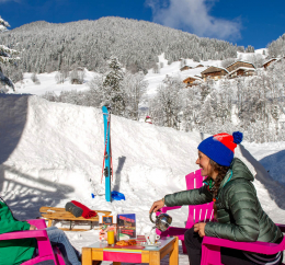 Terrasse au soleil en hiver